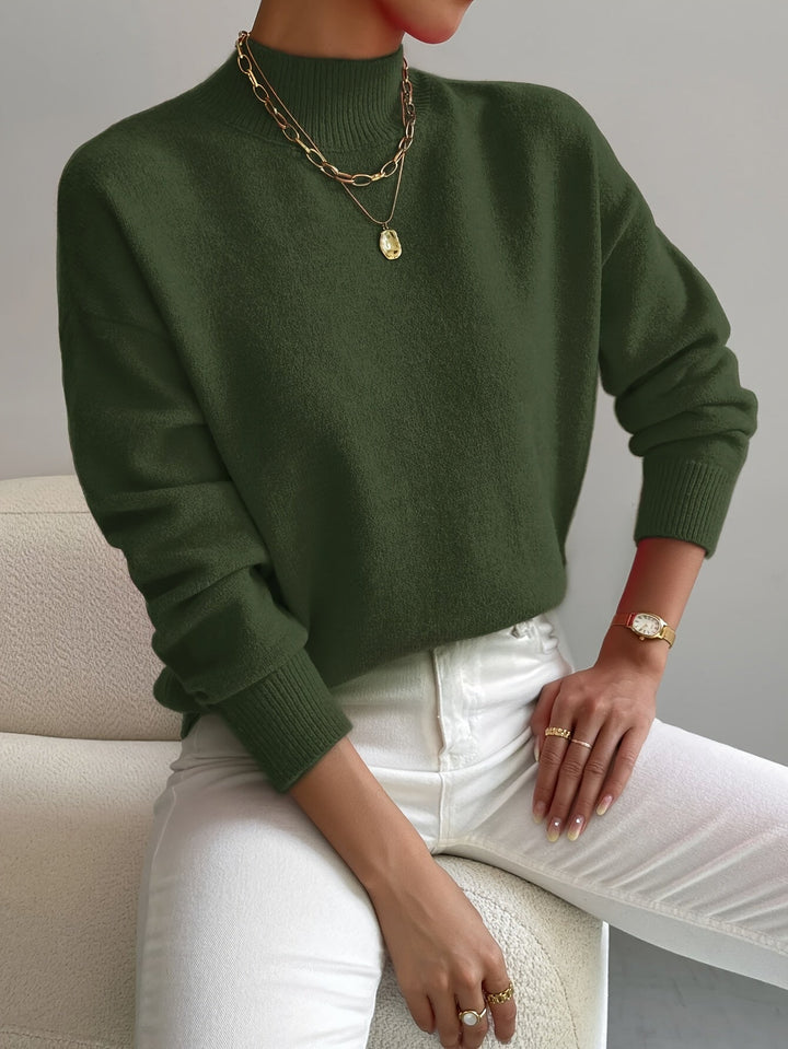 Ruth | Graceful Turtleneck Knit Sweater with Ribbed Trim