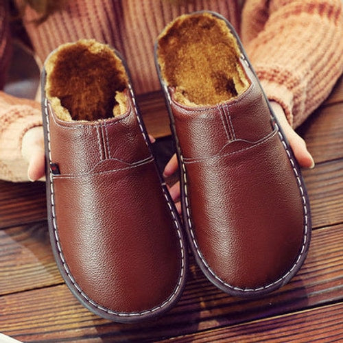 Ryan | Elegant Fur-Lined Winter House Slippers