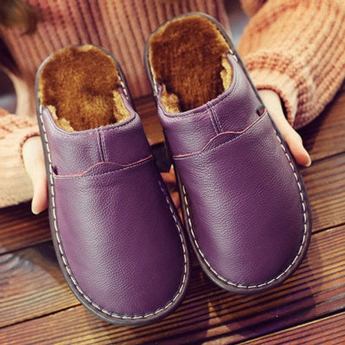 Ryan | Elegant Fur-Lined Winter House Slippers