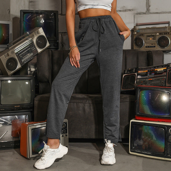 Samantha | Elegant Wide Leg Sweatpants with Drawstring Waist