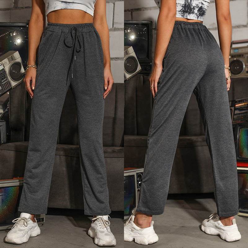 Samantha | Elegant Wide Leg Sweatpants with Drawstring Waist