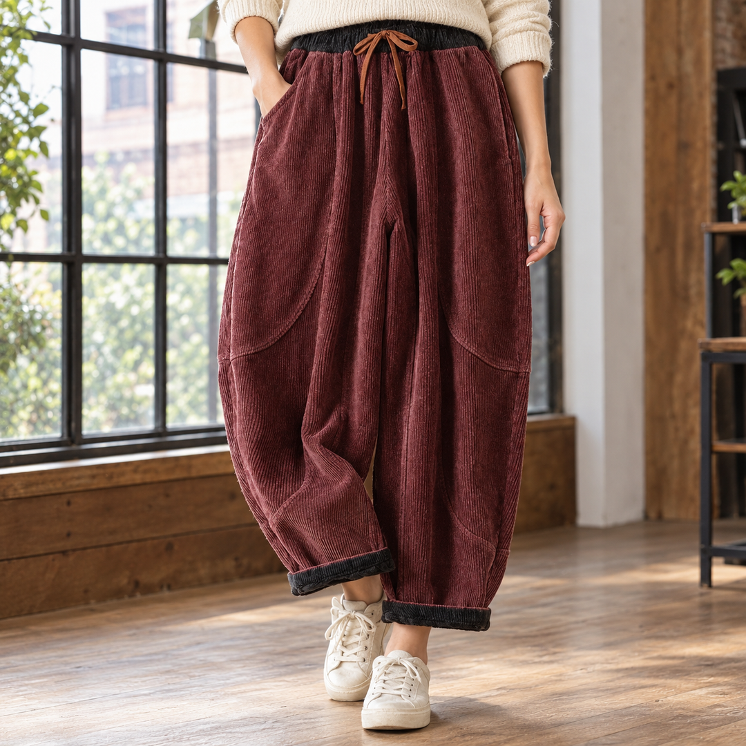 Samantha | Relaxed Cropped Harem Corduroy Pants