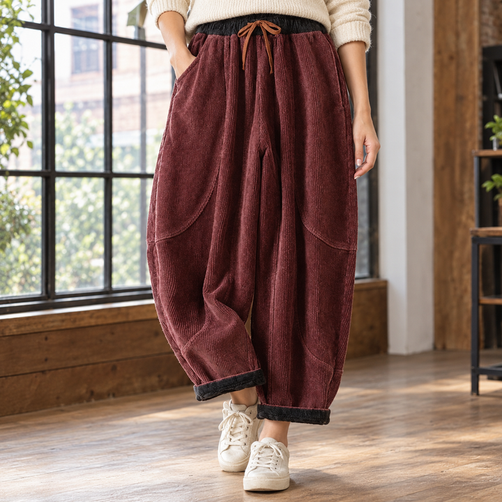 Samantha | Relaxed Cropped Harem Corduroy Pants
