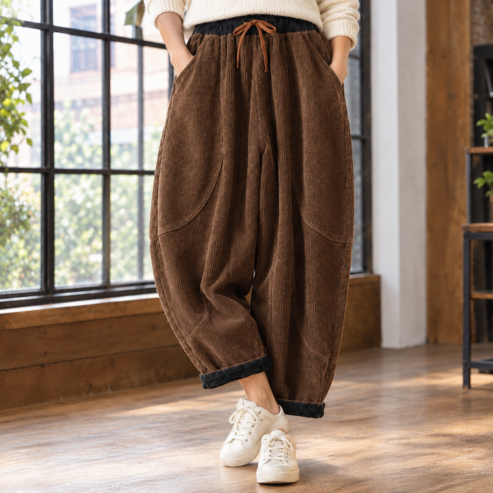 Samantha | Relaxed Cropped Harem Corduroy Pants