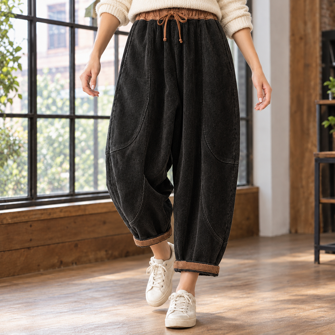 Samantha | Relaxed Cropped Harem Corduroy Pants