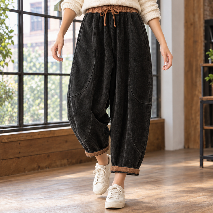 Samantha | Relaxed Cropped Harem Corduroy Pants