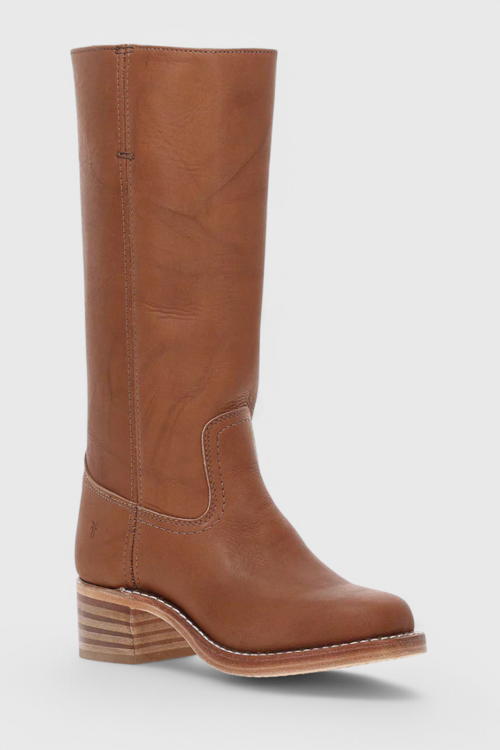 Samantha | Stylish Classic Stacked Heel Knee High Boots