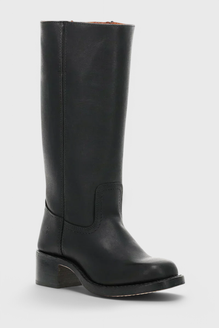 Samantha | Stylish Classic Stacked Heel Knee High Boots
