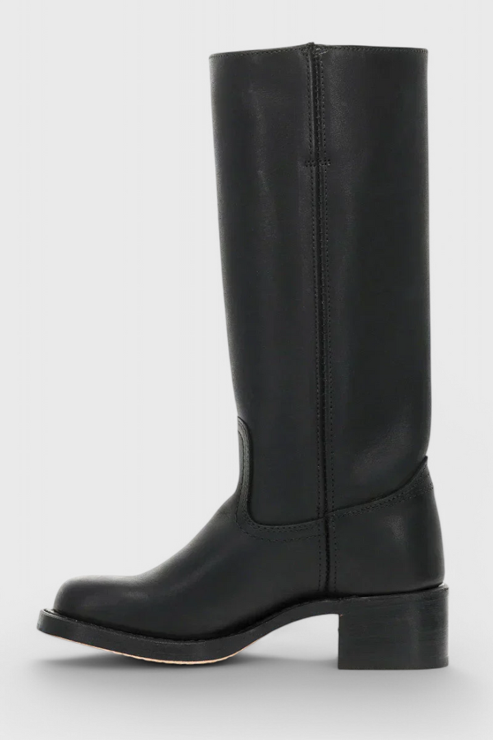 Samantha | Stylish Classic Stacked Heel Knee High Boots