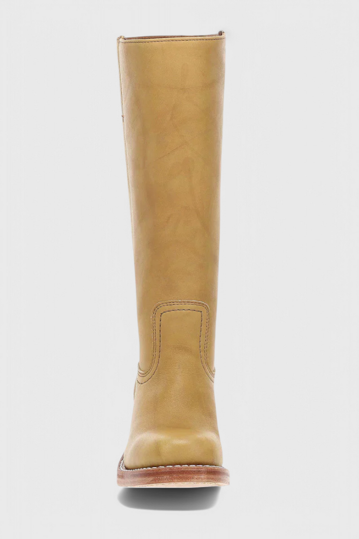 Samantha | Stylish Classic Stacked Heel Knee High Boots