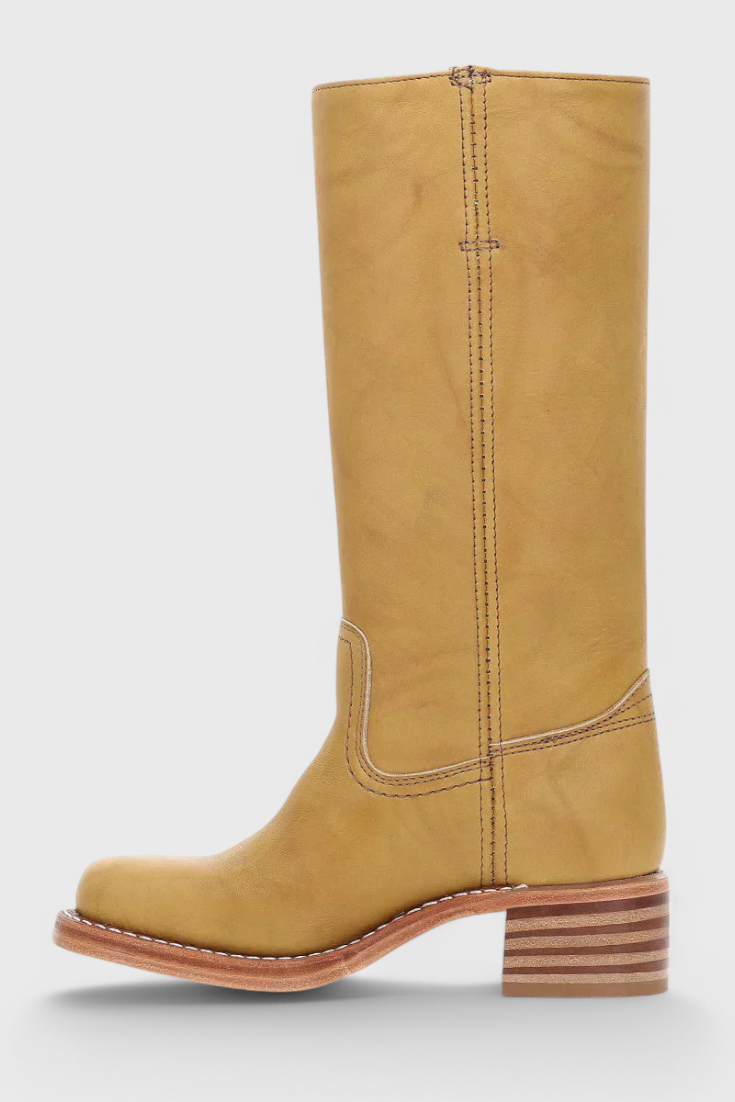 Samantha | Stylish Classic Stacked Heel Knee High Boots