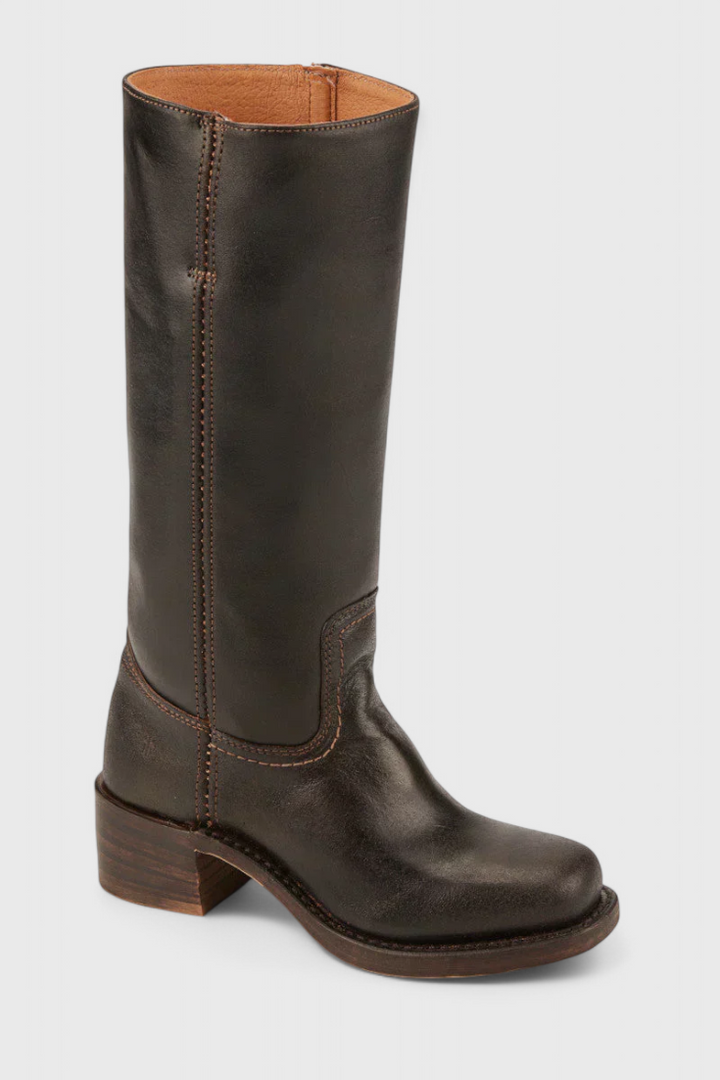 Samantha | Stylish Classic Stacked Heel Knee High Boots