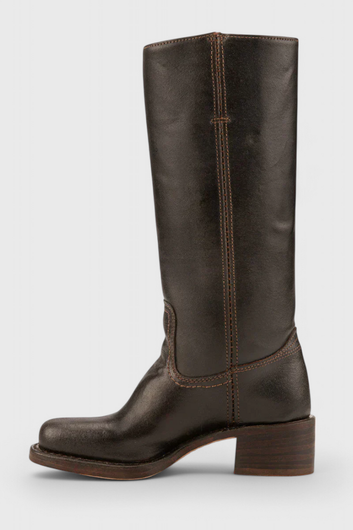 Samantha | Stylish Classic Stacked Heel Knee High Boots
