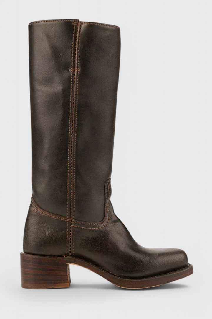 Samantha | Stylish Classic Stacked Heel Knee High Boots