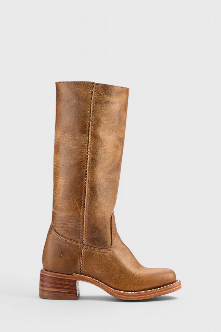 Samantha | Stylish Classic Stacked Heel Knee High Boots