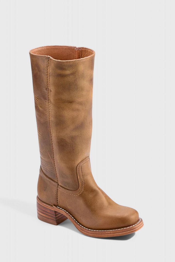 Samantha | Stylish Classic Stacked Heel Knee High Boots