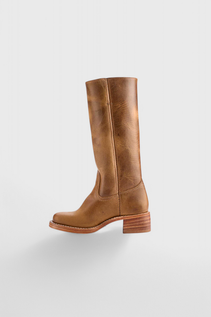 Samantha | Stylish Classic Stacked Heel Knee High Boots