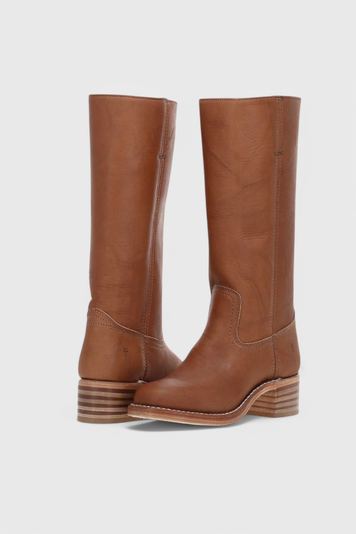Samantha | Stylish Classic Stacked Heel Knee High Boots