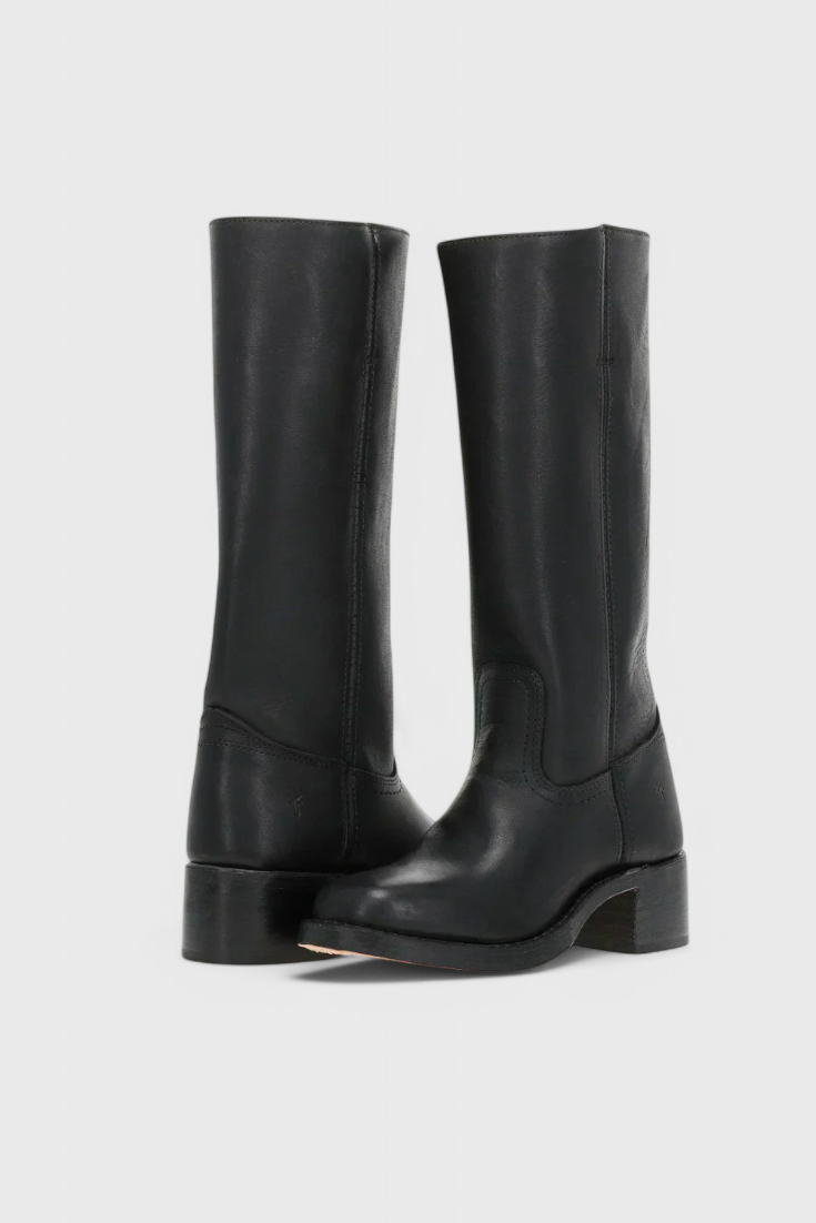 Samantha | Stylish Classic Stacked Heel Knee High Boots