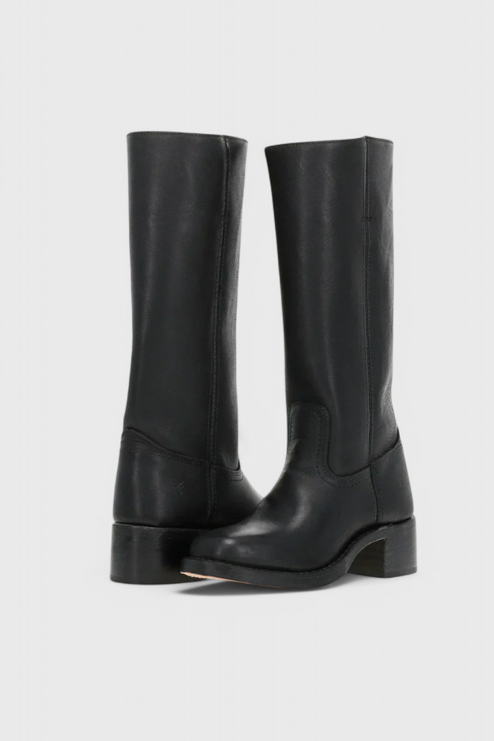 Samantha | Stylish Classic Stacked Heel Knee High Boots