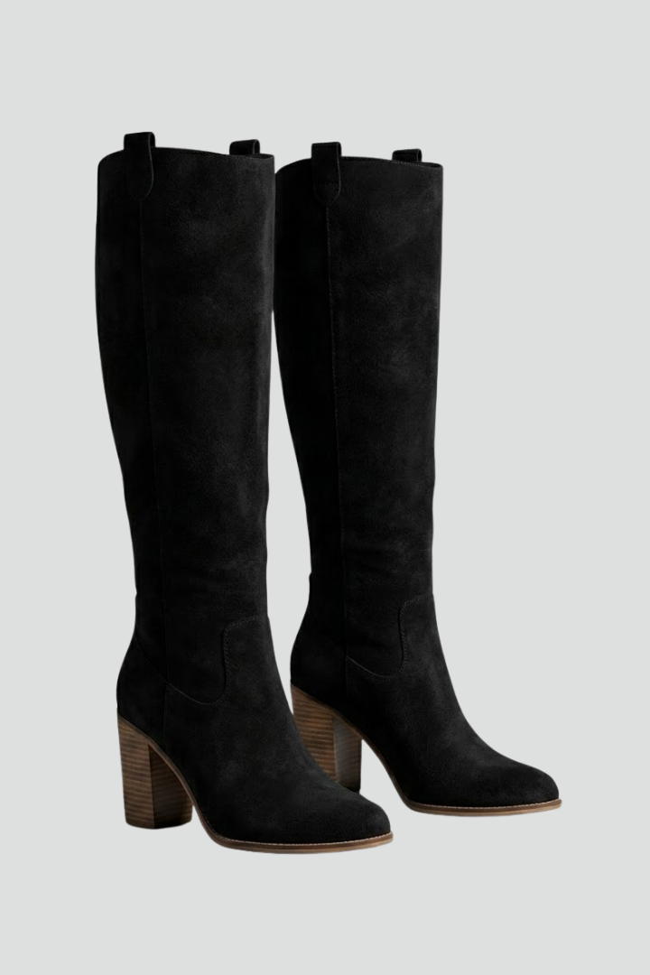Samantha | Stylish Pointed Toe Knee High Boots with Block Heel