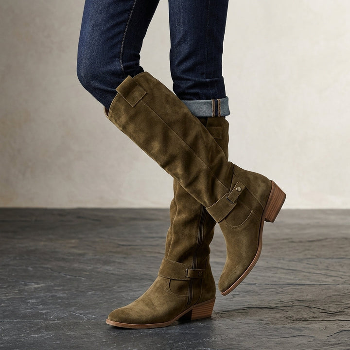 Samantha | Timeless Knee High Riding Boots with Block Heel