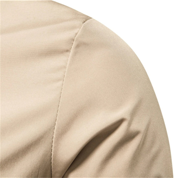 Samuel | Graceful Ribbed-Trim Zip-Up Bomber Jacket