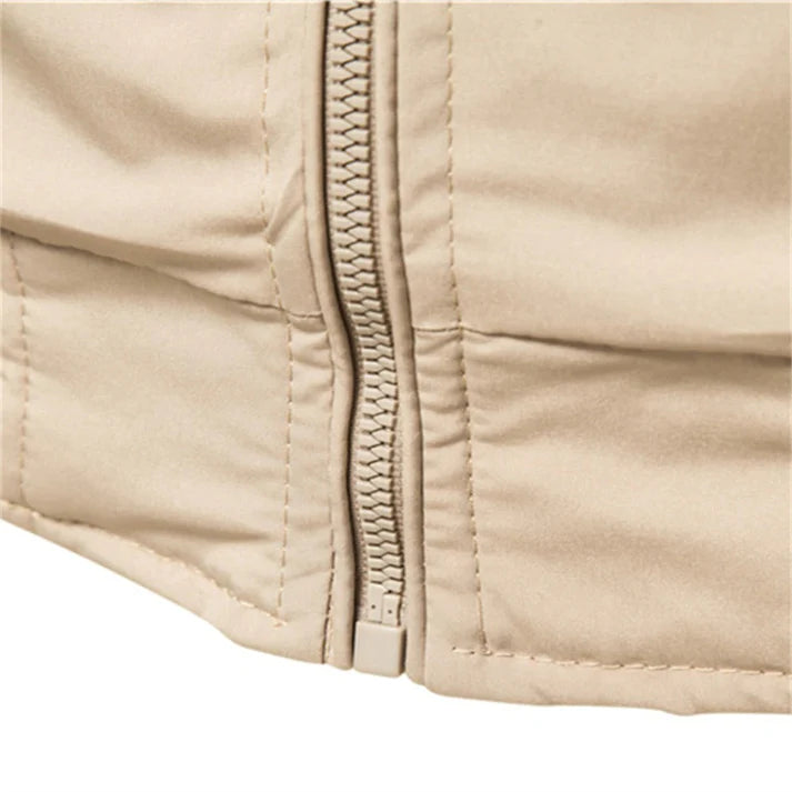 Samuel | Graceful Ribbed-Trim Zip-Up Bomber Jacket