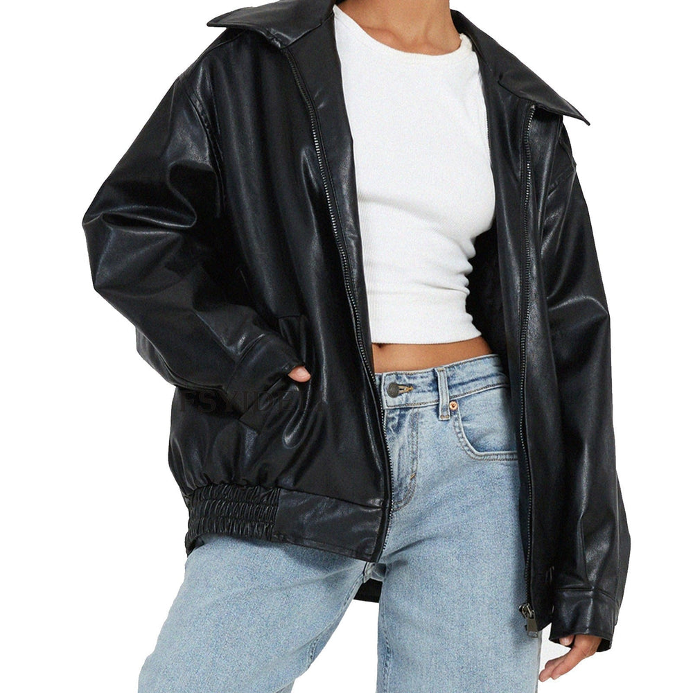 Sandra | Chic Oversized Zip-Front Bomber Jacket