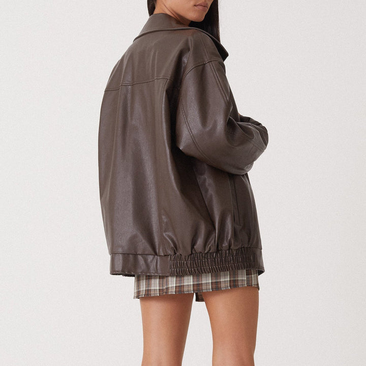 Sandra | Chic Oversized Zip-Front Bomber Jacket