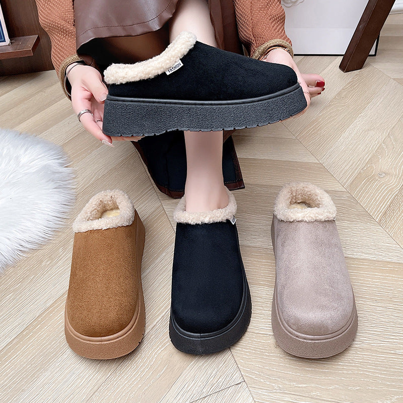 Sandra | Refined Platform Fur-Lined House Slippers