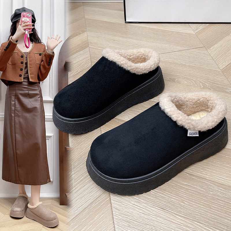 Sandra | Refined Platform Fur-Lined House Slippers