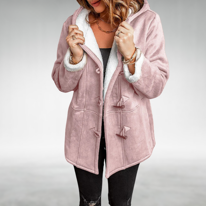 Sara | Classic Hooded Duffle Coat with Plush Trim