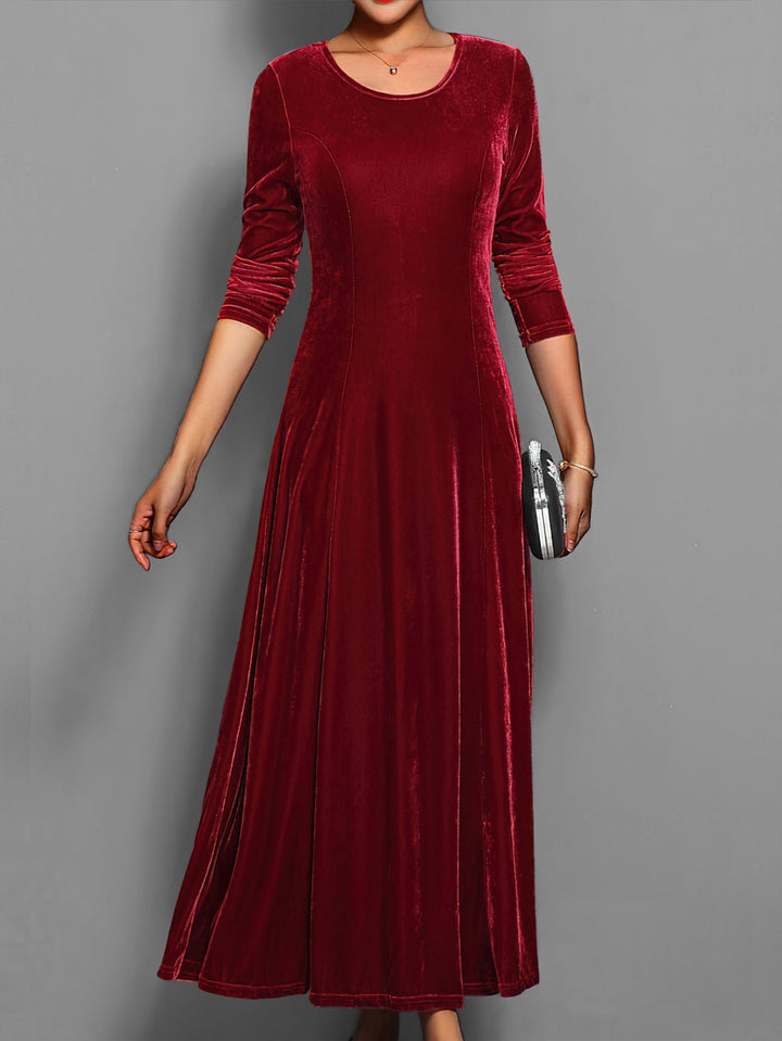Sara | Graceful Long Sleeve Fall Wedding Guest Maxi Dress