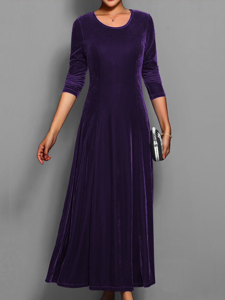Sara | Graceful Long Sleeve Fall Wedding Guest Maxi Dress