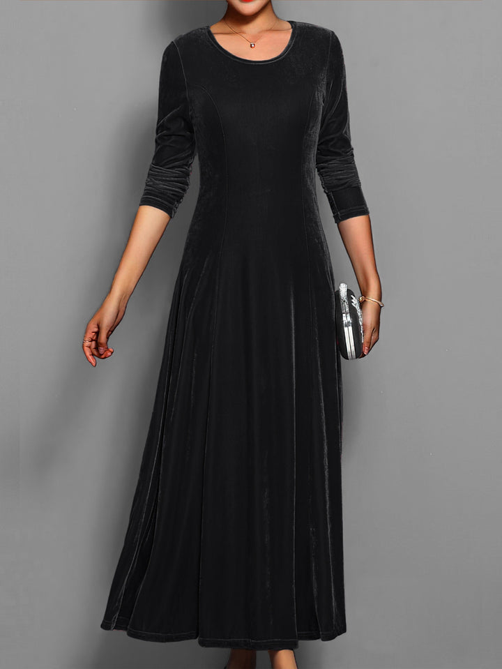 Sara | Graceful Long Sleeve Fall Wedding Guest Maxi Dress