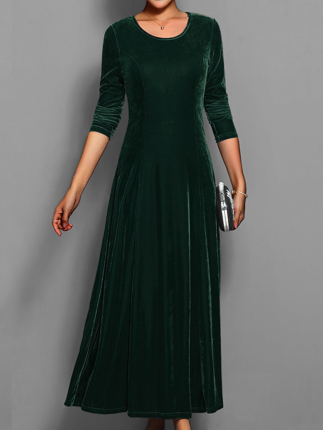 Sara | Graceful Long Sleeve Fall Wedding Guest Maxi Dress