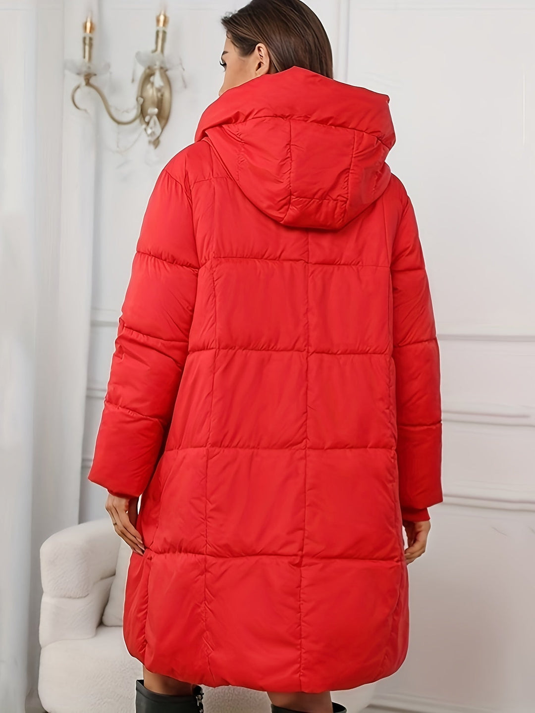 Sara | Timeless Hooded Mid-Length Puffer Jacket with Pockets