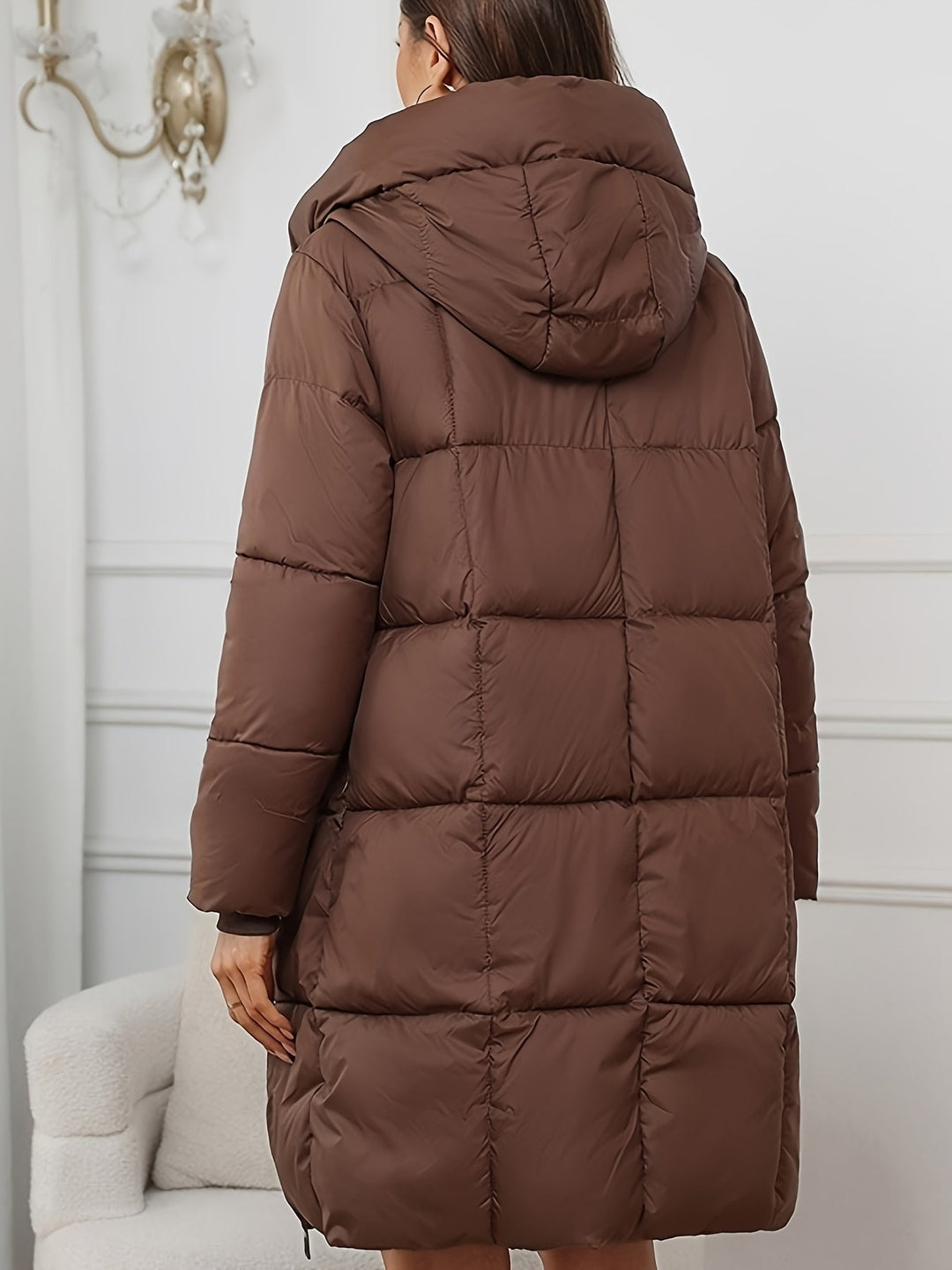 Sara | Timeless Hooded Mid-Length Puffer Jacket with Pockets