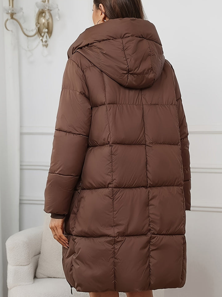 Sara | Timeless Hooded Mid-Length Puffer Jacket with Pockets