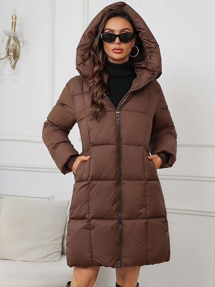 Sara | Timeless Hooded Mid-Length Puffer Jacket with Pockets