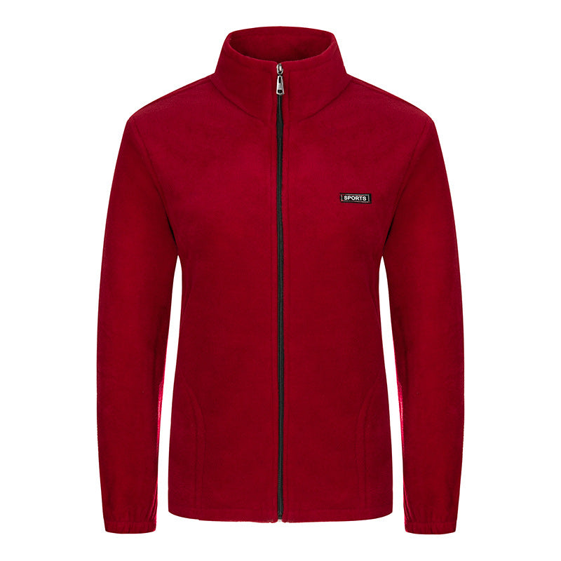 Sarah | Effortless Stand Collar Full Zip Fleece Jacket