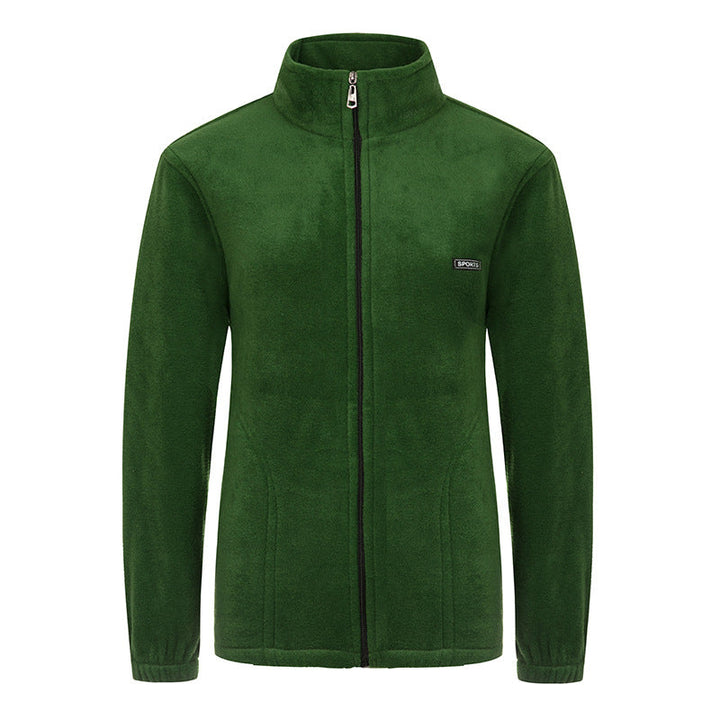 Sarah | Effortless Stand Collar Full Zip Fleece Jacket
