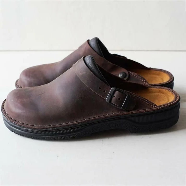 Sean | Buckle Strap Slip-On Mens Slippers