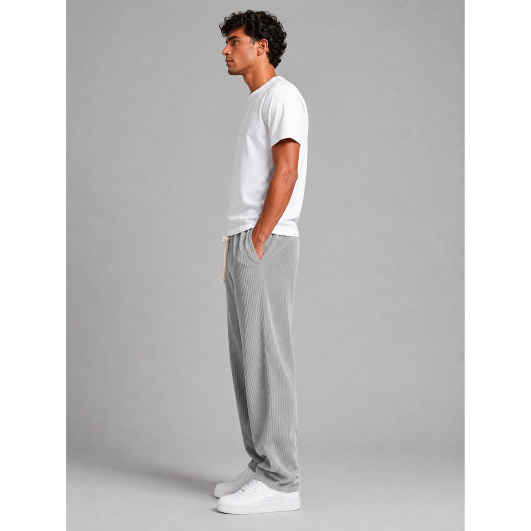 Sean | Effortless Wide Leg Drawstring Corduroy Pants