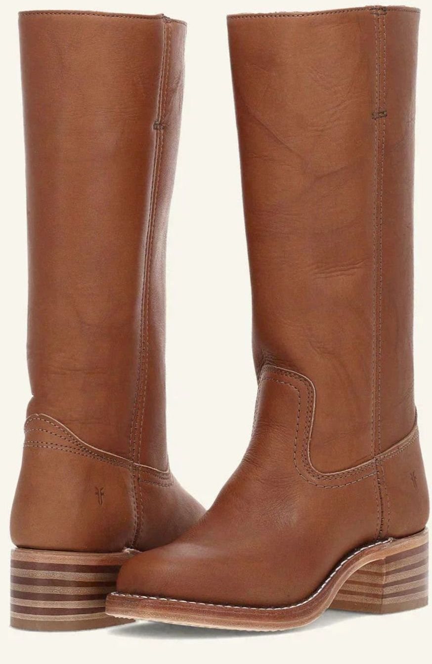 Sharon | Classic Mid-Calf Pull-On Cowboy Boots Stacked Heel