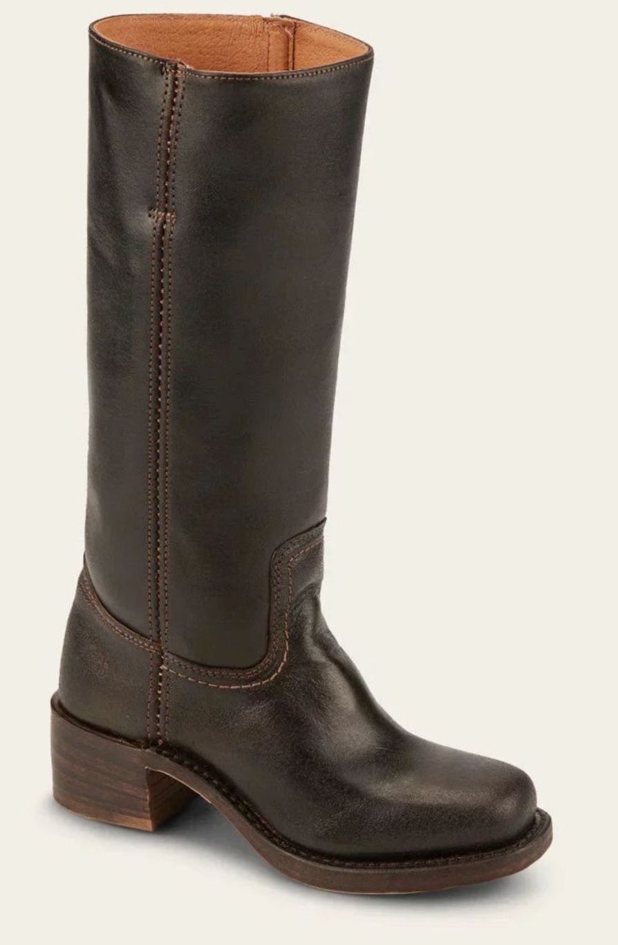 Sharon | Classic Mid-Calf Pull-On Cowboy Boots Stacked Heel