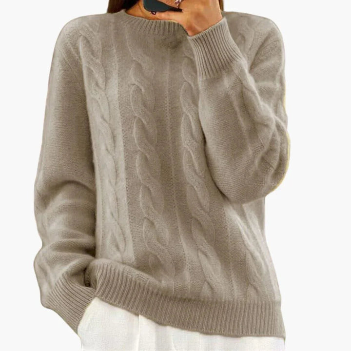 Sharon | Relaxed Womens Chunky Cable Knit Pullover Sweater