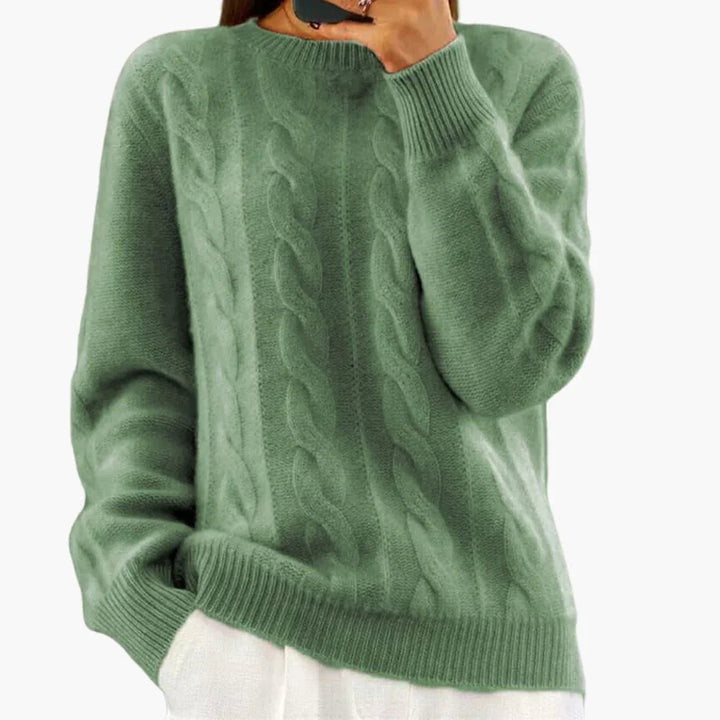 Sharon | Relaxed Womens Chunky Cable Knit Pullover Sweater