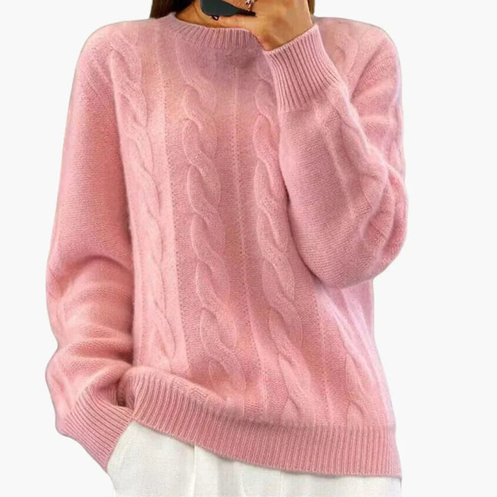 Sharon | Relaxed Womens Chunky Cable Knit Pullover Sweater